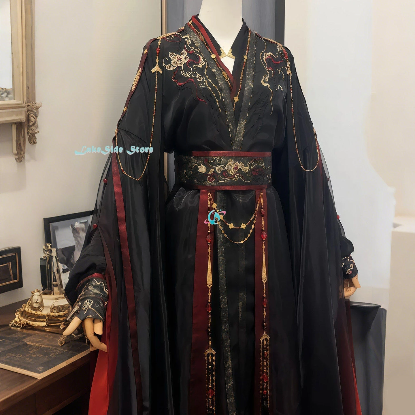 Костюм для косплея Вэй Сяня из Mo Dao Zu Shi, аниме-костюм Ханьфу, старинный халат унисекс, парик Вэй Ин, наряд для выступления на Комик-Коне (art.: 3920da2d4c32d) - 3920da2d4c32d