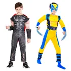 Костюм Росомаха для мальчиков, косплей, детский комбинезон X-Men, детская фэнтезийная маскаОружие супергероя на Хэллоуин