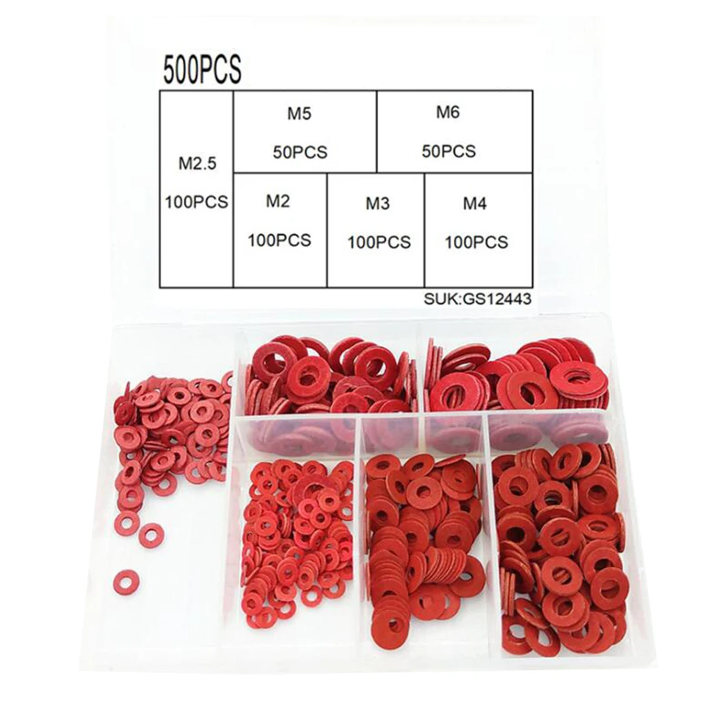 

5002 / 2.5 / 3/4/5/6 Steel Insulation Washers Red Paper Meson