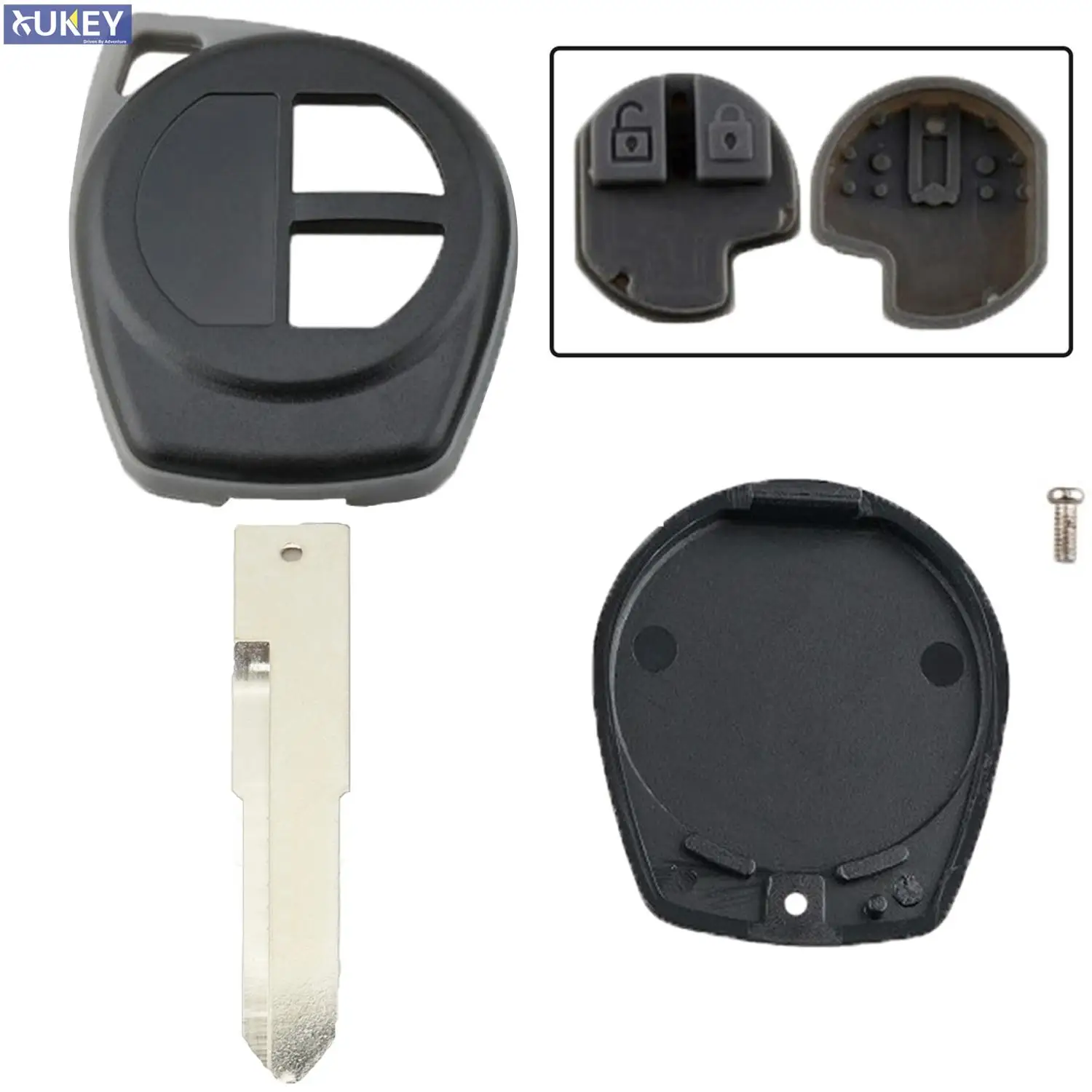 

2 Button Remote Car Key Shell Fob Case For Suzuki Swift SX4 Liana Lgnis Splash Vitara Grand Vitara Alto Jimny Rubber Button Pad
