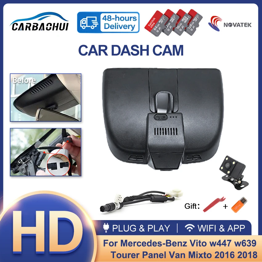 

Новый Автомобильный видеорегистратор Plug and Play с Wi-Fi для Mercedes Benz Vito w447 w639 для Mercedes Benz Vito Tourer Panel Van Mixto 2016 2018