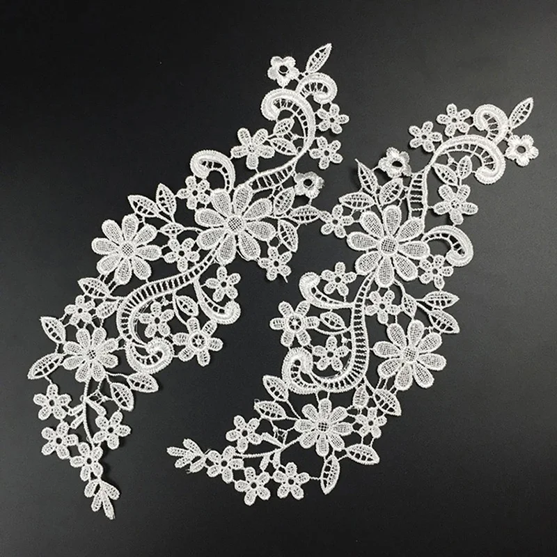 

Elegant Crochet White Lace Embroidery Floral Neckline Collar Sewing Applique Black DIY Apparel Sewing & Fabric Patches