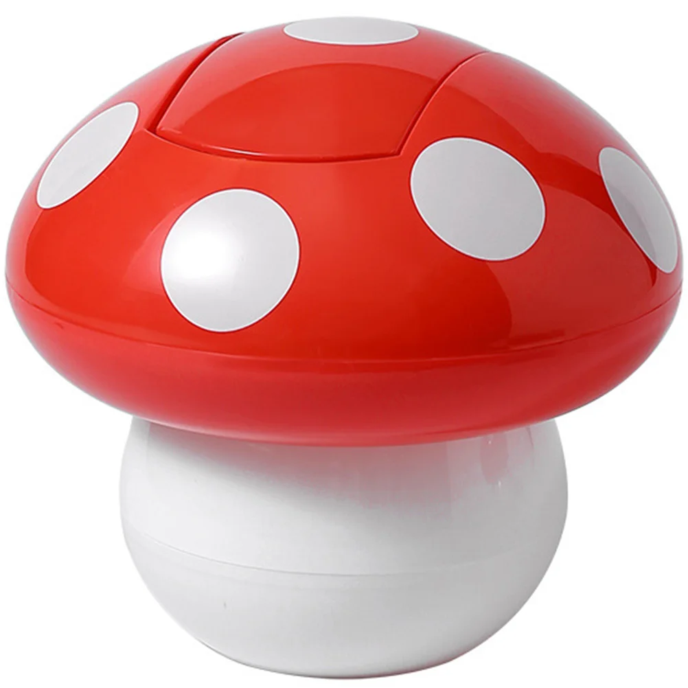 

Can Trash Bin Garbage Mini Desk Desktop Waste Wastebasket Tabletop Countertop Mushroom Container Office Lid Holder Cute Basket