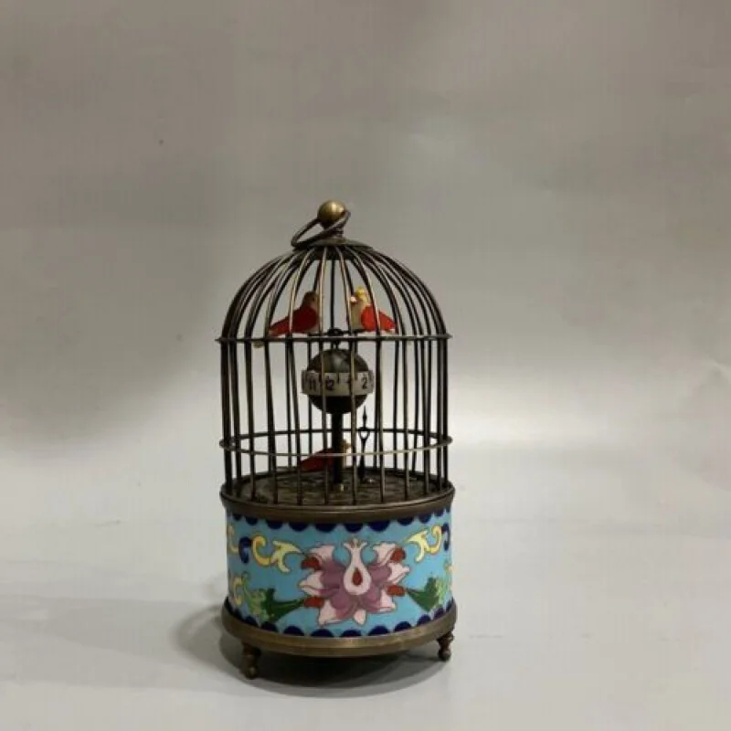 

Old Chinese Cloisonne Enamel Copper Handmade Work Bird Mechanical Watch