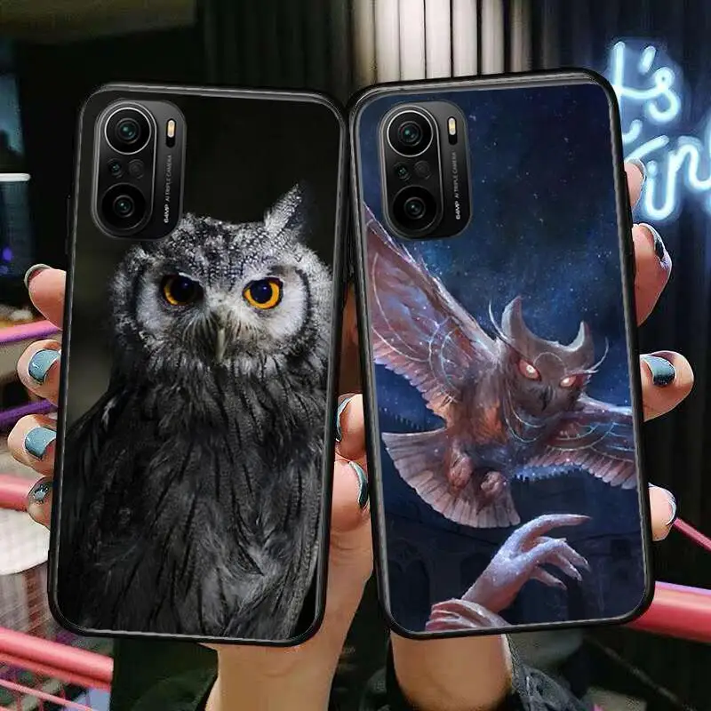 

Owl animal Cute bird art Phone Case For xiaomi redmi POCO F1 F2 F3 X3 Pro M3 9C 10T Lite NFC Black Cover Silicone Back Prett mi