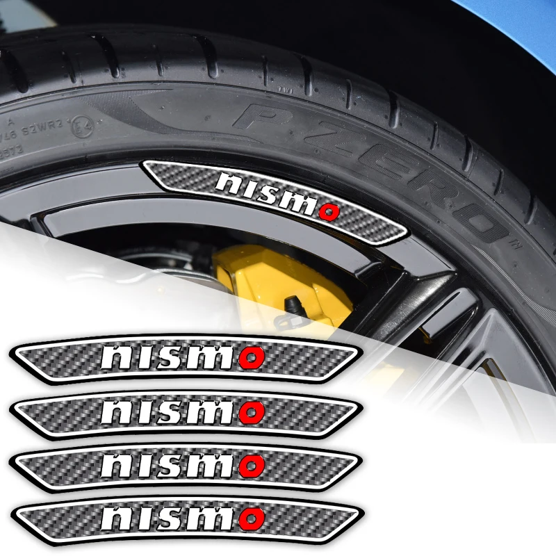 

Car Carbon Fiber Decal Sticker Wheels Rims Racing Car Sticker For Nisom Nissans Tiida Teana Skyline Juke X-trail Almera Qashqai