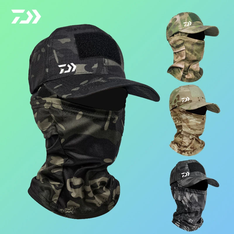 

Daiwa Camo Mask Outdoor Hiking Mountaineering Fishing Sun Protection Sunshade Sports Hat Men