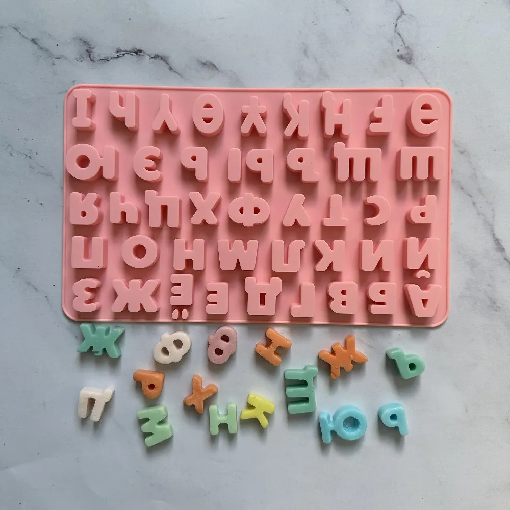

Силиконовая форма с буквами русского алфавита, 3D форма для шоколада, инструменты для украшения торта, лоток, формы для помадки, желе, печенья...