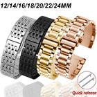 Ремешок из нержавеющей стали, 16, 18, 20, 22, 24 мм, бесшовная застежка-бабочка, сменный Браслет Для Seiko, Huawei gt2, ремешок для умных часов