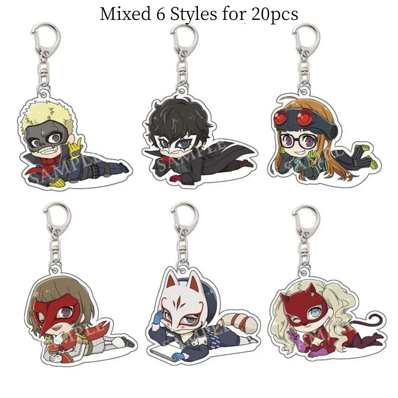 20 шт./лот брелок для ключей с изображением игры Persona 5 Рен Амимия Рюдзи Сакамото