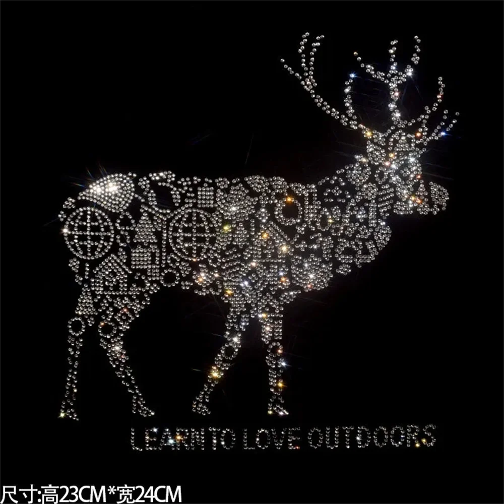 

Reindeer shiny fashion large cloth paste hot drill Sequin DIY clothes T-shirt decorative patch clothing accessories