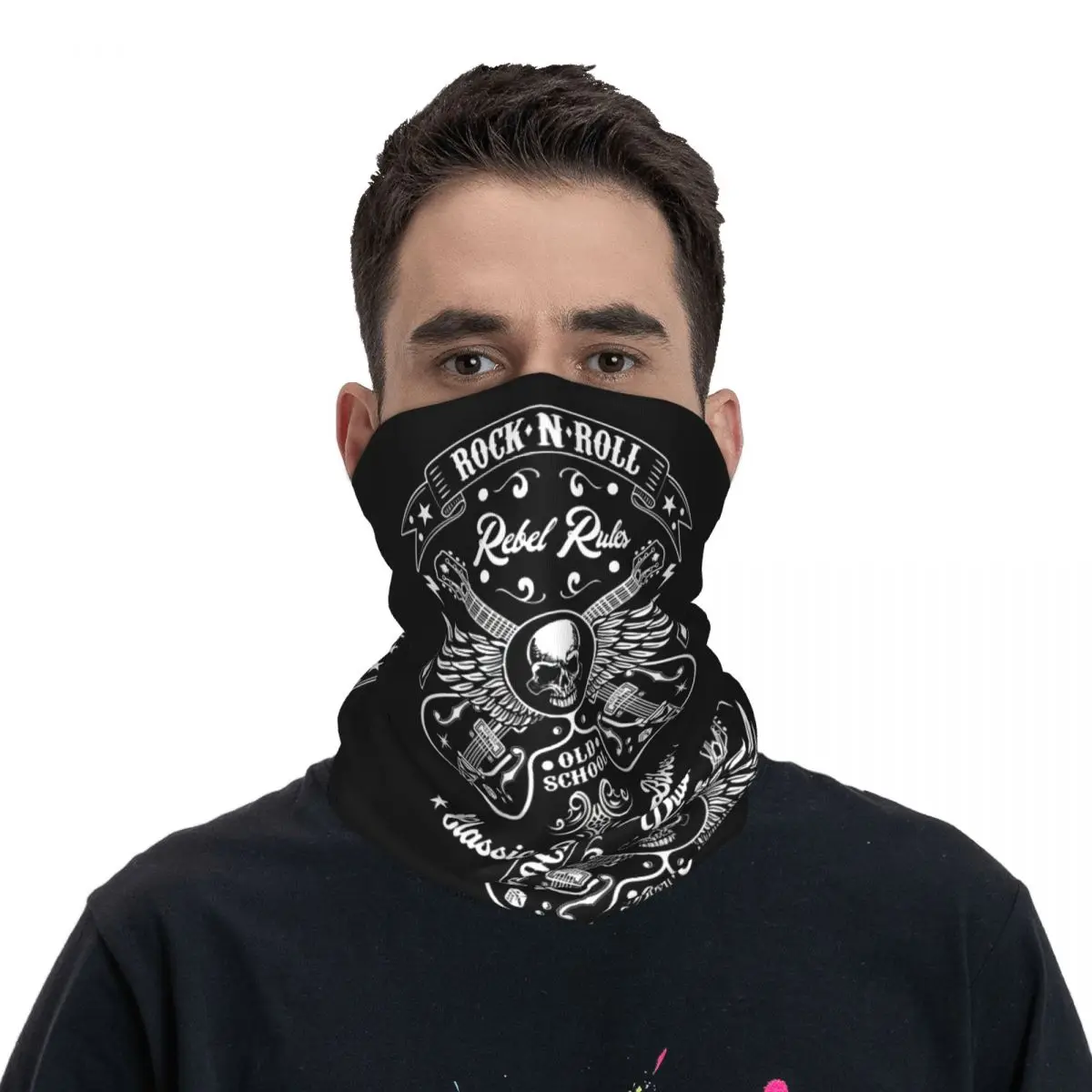 Rockskull Rockabilly Bikers Vintage 60S 70S 80S Rockers бандана для шеи оболочка шарф унисекс дышащий