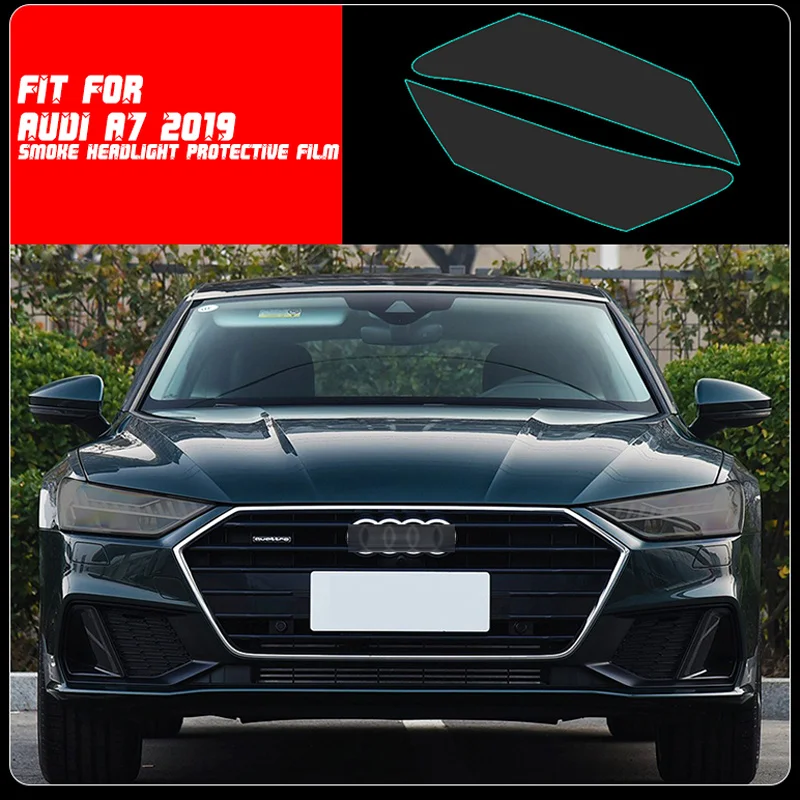 

Новинка, защитная пленка для автомобильных фар из ТПУ LH + RH, дымовая пленка, наклейка, обрезанная крышка, подходит для Audi A7 2019