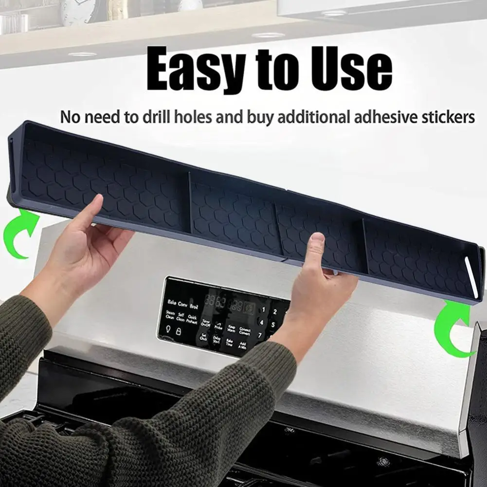 

30in Silicone Stove Top Shelf Magnetic Over Stove Top Shelf For Kitchen Stove Oven Shelf Spice Rack With Partition And Peri N0v7