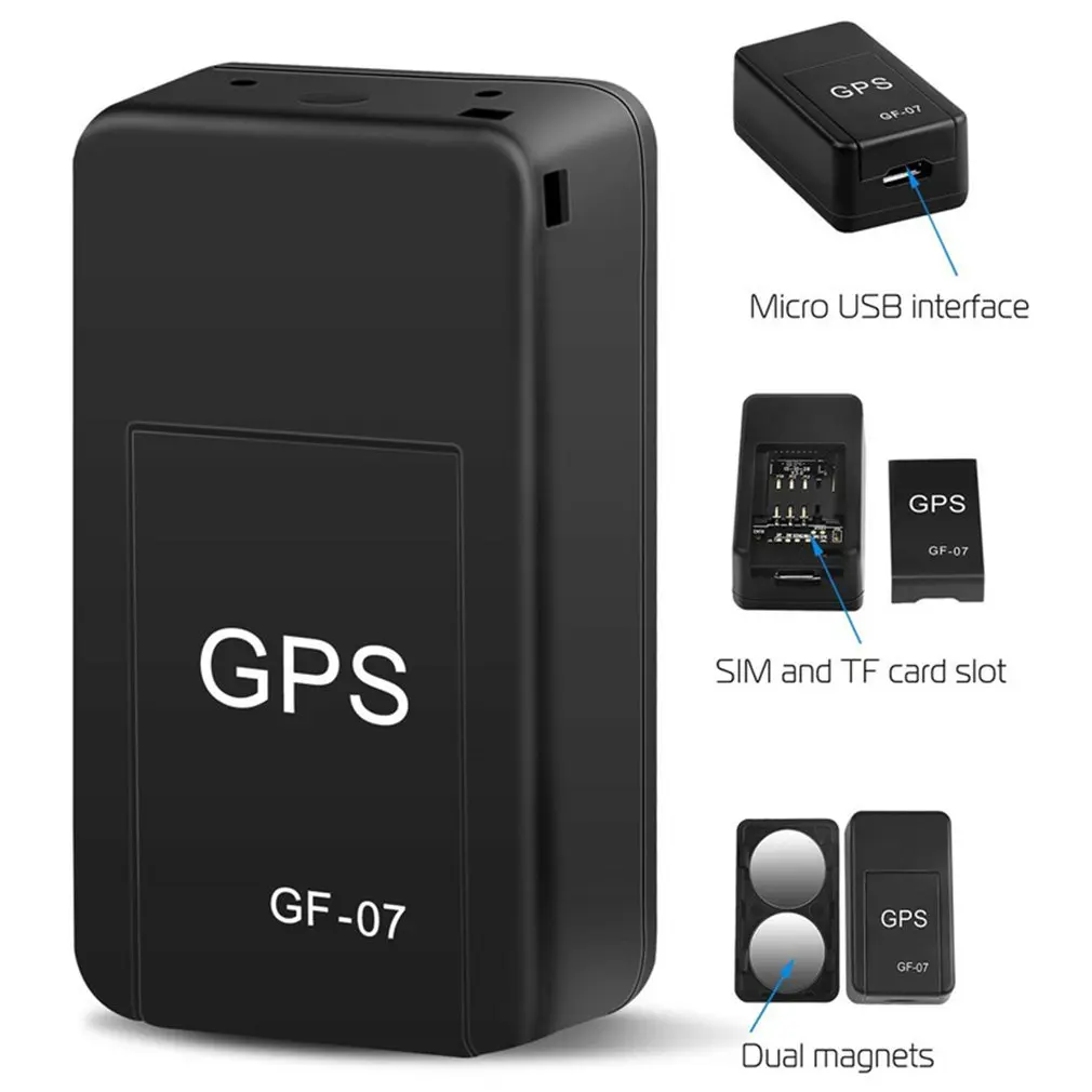 GF-07 Magnetic Car Tracker GPS Positioner Real Time Tracking Magnet Adsorption Mini Locator SIM Inserts Message Pets Anti-lost