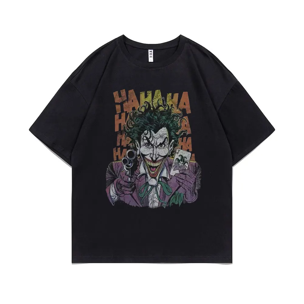 

Vintage Ha Ha Ha Clown Graphic Tshirt Men Women Fashion Hip Hop Harajuku T-shirt Mens Tee Shirt Male Cotton T Shirts Streetwear