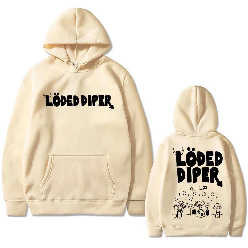Loded Diper двусторонняя толстовка с принтом для мужчин и женщин винтажная длинными