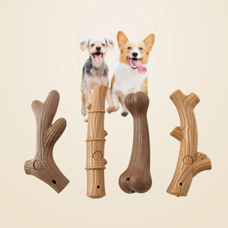 

Pet Dog Chew Toys Molar Teeth Clean Stick Interesting Pine Wood Cute Bone Shape Durable Bite Puppy Interactive Toy Pet Supplies