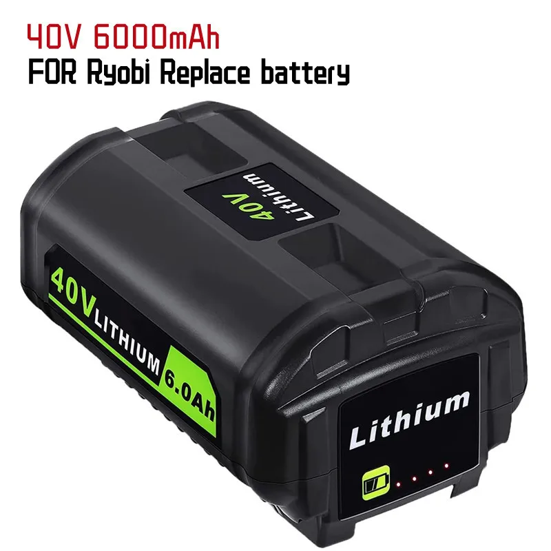 

40V Lithium-Ersatz Batterie für Ryobi 40V 6,0 AH Batterie Ryobi 40 Volt Sammlung Cordless Power Werkzeuge OP4040 OP4050A OP40601