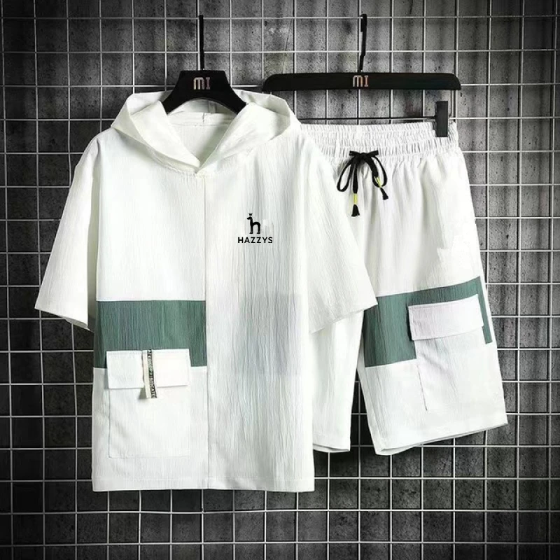 

South Scape Golf Suit 2023 Golf Wear Men Summer Blouse New Two Piece Men's Golf Clothes Tennis Hooded T-shirt Golf Shorts Hazzys