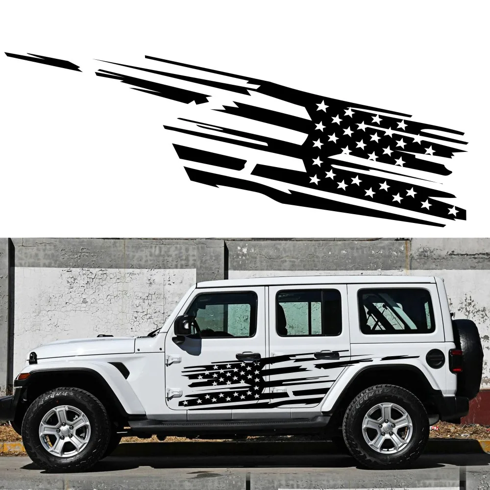 

2PCS Mountain adventurers suv car stickers car door edge graphics vinyl decals jeep Wrangler JK TJ Auto Accessories