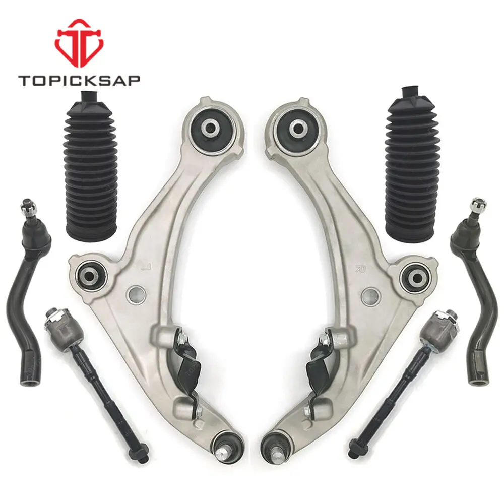 

TOPICKSAP Front Lower Control Arms Ball Joint Tie Rod End Link 8pcs Kit LH RH Fit For Nissan Altima 2013 54501-JA00B