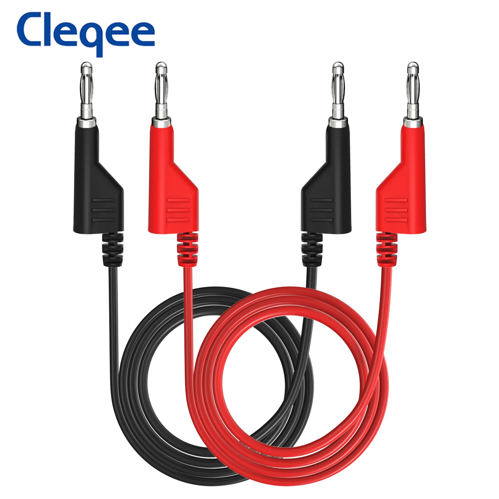 Cleqee P1036 2 шт. двойной 4 мм Штабелируемый мультиметр с банановым штекером тестовые