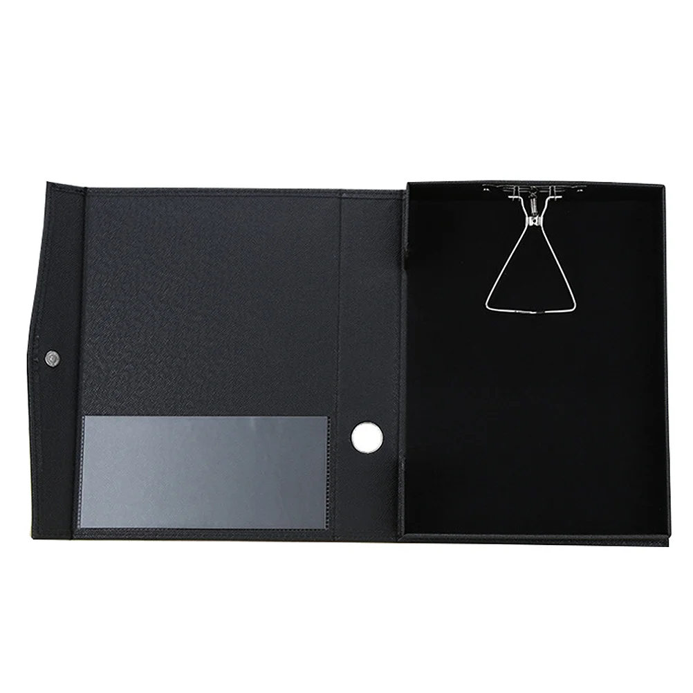

A4 PU Leather Paper Document Holder Writing Memo Folders Practical Simple Clipboard Profile Clip Box for Home Office School