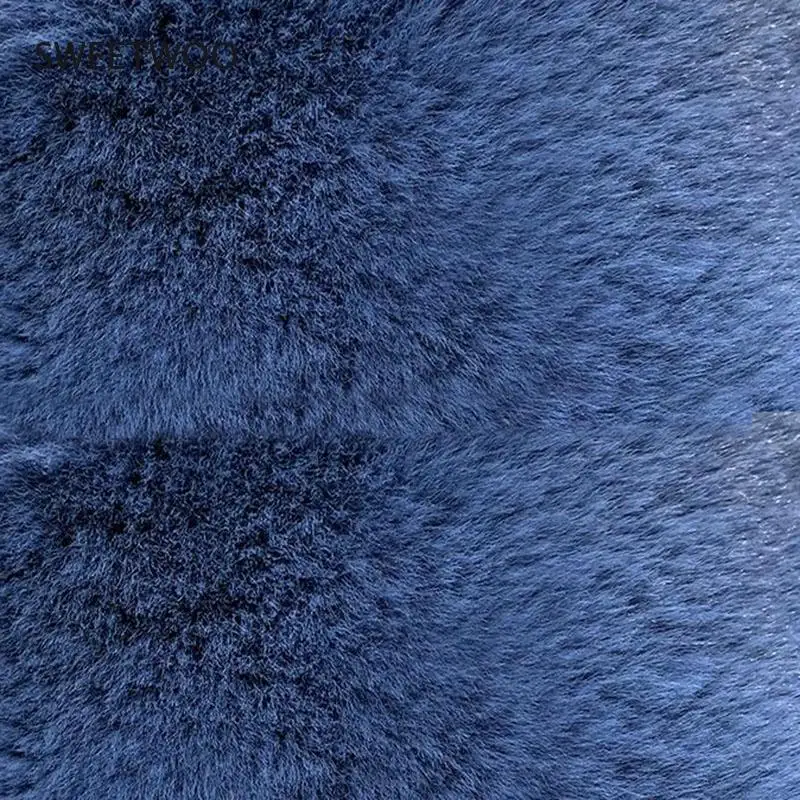 Winter Coat Women Faux Rabbit Hair Fur Coat Korean Hooded Imitation Mink Hair Long Jacket Loose Thick Warm Faux Fur Jacket Tide