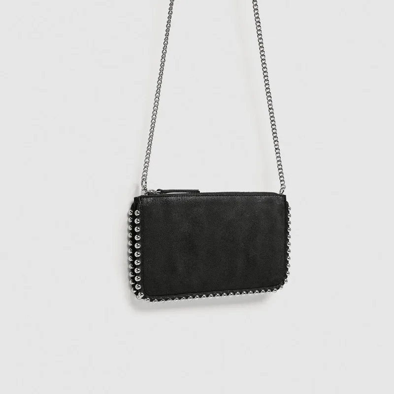 

2022 New Chain Small Square Pures and Bags Crossbody Fashion Rivet Decorated Versatile One-shoulder Messenger Cute Shoulder Bag