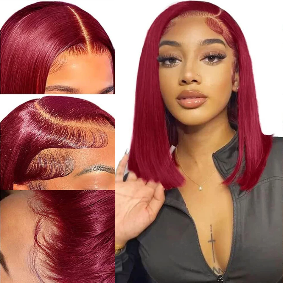 Короткие парики на шнурке бразильские человеческие волосы Remy прямые 13x4