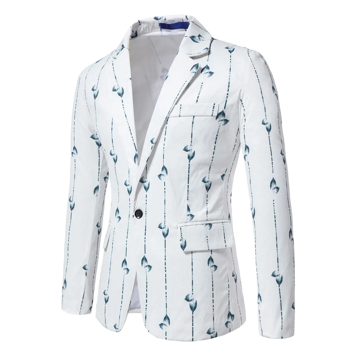 

2022 New Trend Men's Fashion Formal Man Jacket Printed Blazer Business Casual Blazer Classic Suits Jacket European Size