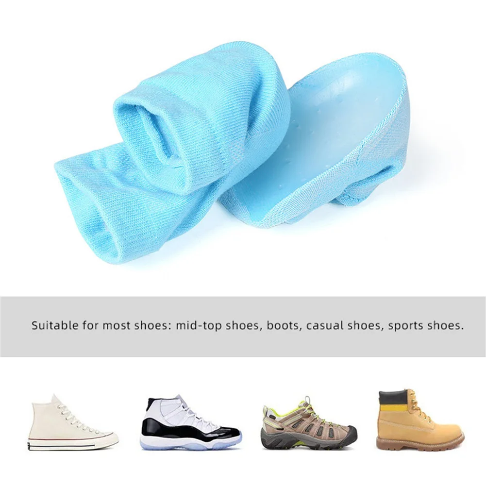Unisex Invisible Height Increase Silicone Socks Gel Heel Pads Heel Cushion Soles Insole Foot Massage Orthopedic Arch Support