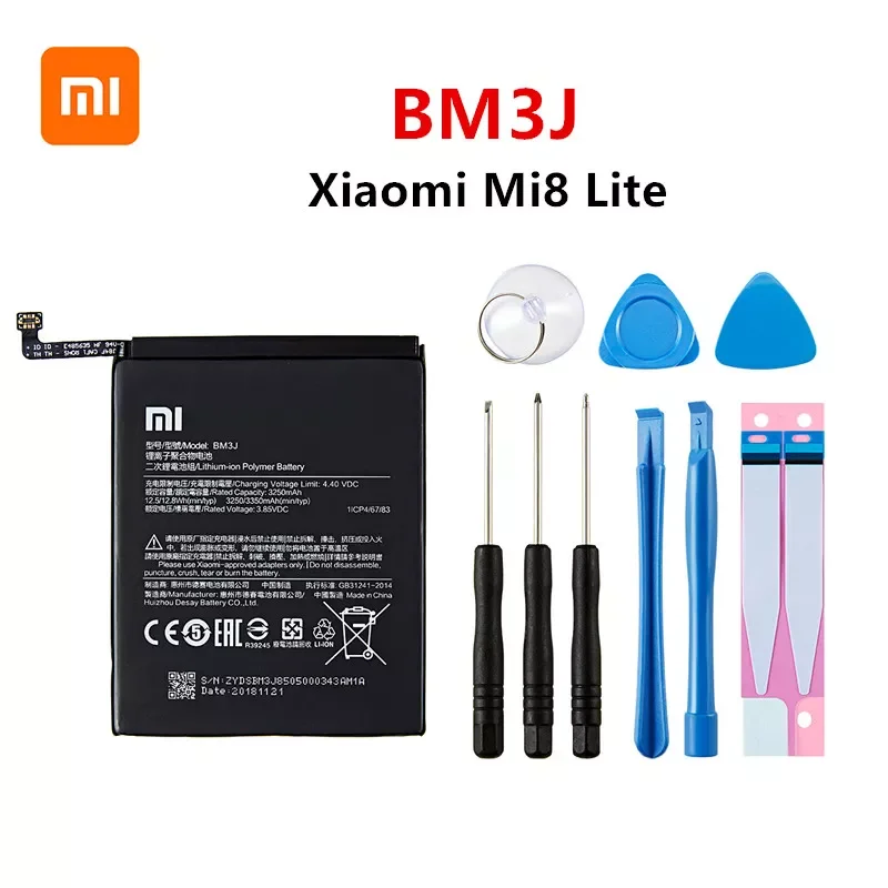 

100% Orginal BM3J 3350mAh Battery For Xiaomi 8 Lite MI8 Lite BM3J High Quality Phone Replacement Batteries +Tools