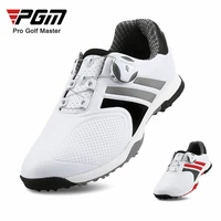 pgm men golf shoes spikeless waterproof breathable quick lacing casual sneakers sports anti slip golf shoes xz118