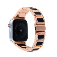 high end metal strap for apple watch 7 6 5 4 se band 40mm 44mm resin replacement strap for iwatch 3 38mm 42mm luxury metal strap