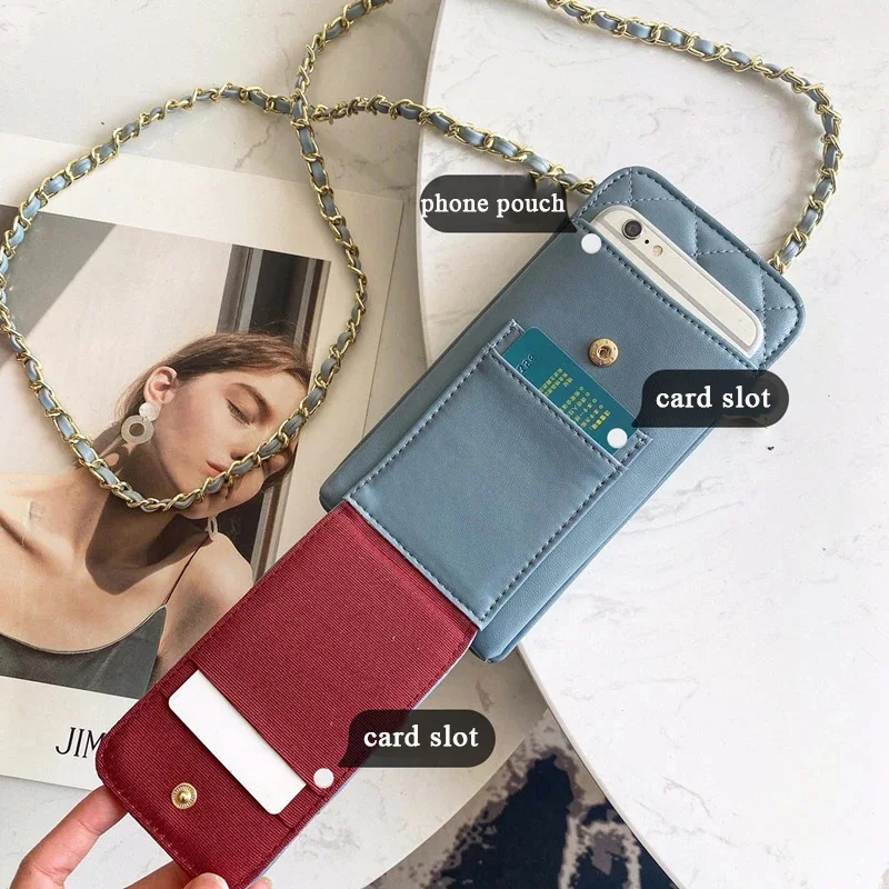 100% Genuine Leather Phone Bag Trendy Brand New Handbag Rhombus Cowhide Multi-Functional Mini Crossbody Shoulder Bag Wallet Gift