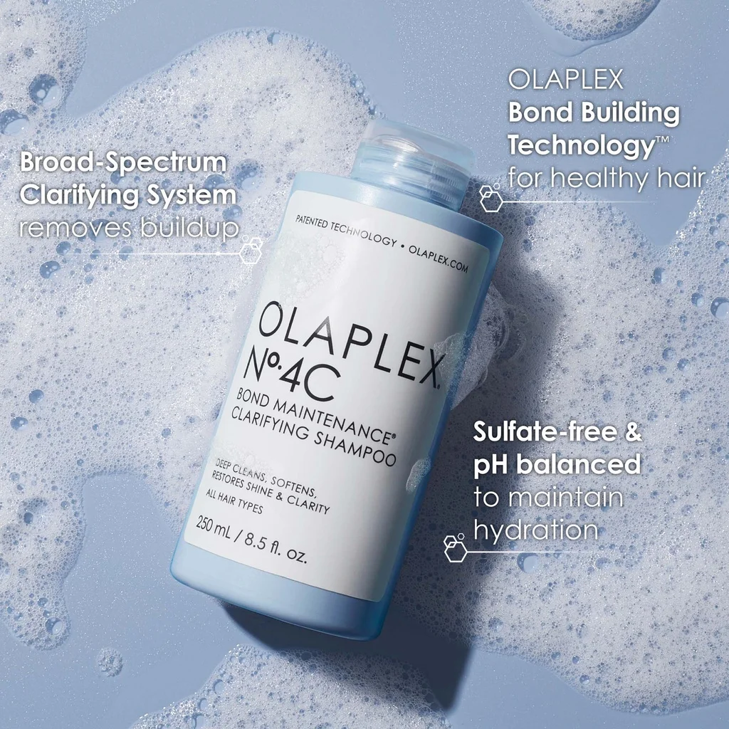 

Olaplex NO.4C Bond Maintenance Clarifying Shampoo Deep Cleans Oil Control Softens Restores Shine Clarity All Hair Types 250ml