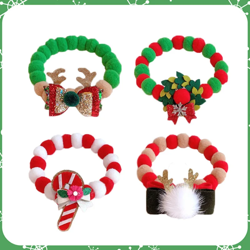 

Grooming Red Collar Creative Christmas Decorate Hair Ball Pet Bowtie Christmas Theme Pet Accessories Small Puppy Bow Ties Cute