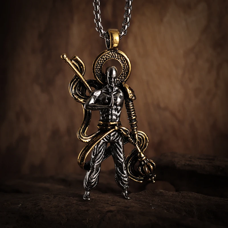

Men's Fashion Vintage Buddhist Conqueror Arhat Buddha Pendant Necklace Religious Amulet Jewelry Jewelry