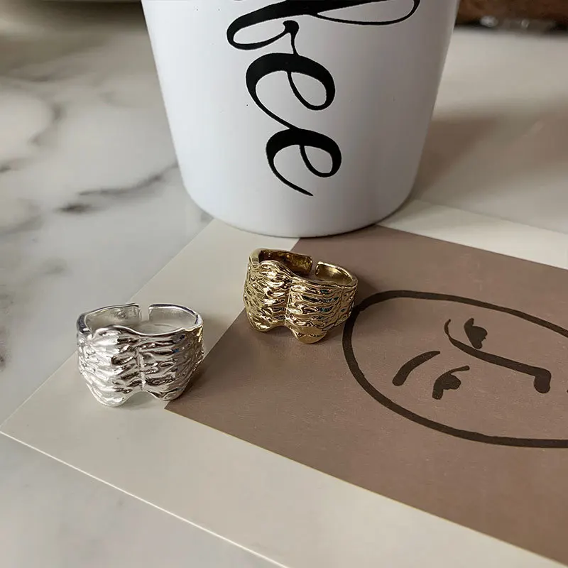

CDJAIME 925 Sterling Silver Rings For Women 2022 Trendy Irregular Design Adjustable Open Ring Fine Jewelry Gifts Accessories