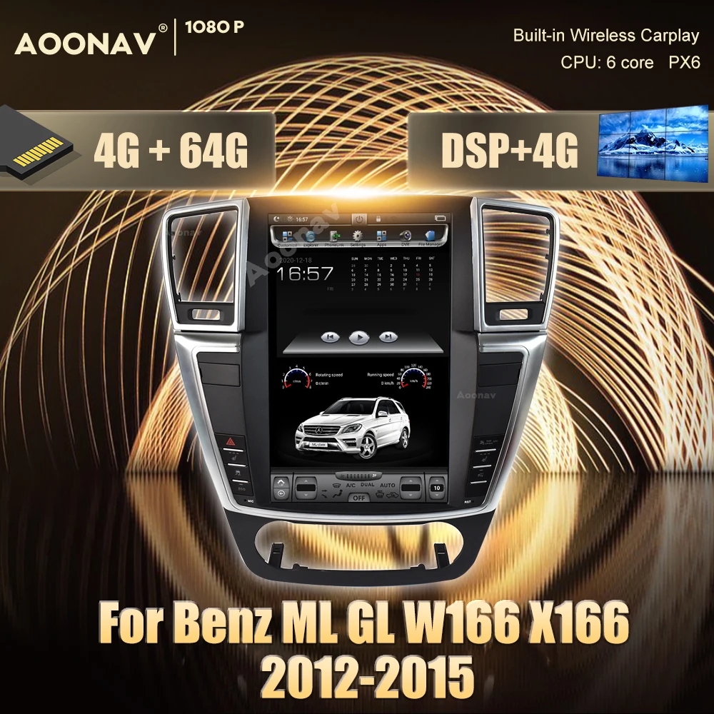 

Android car radio For Benz ML GL W166 X166 2012-2015 car multimedia player GPS navigator android auto Google carplay autoradio