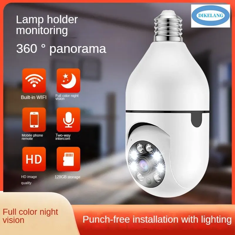 

360° Smart Intercom A6 Bulb Camera - Wireless WiFi E27 Surveillance Camera Monitoring Security