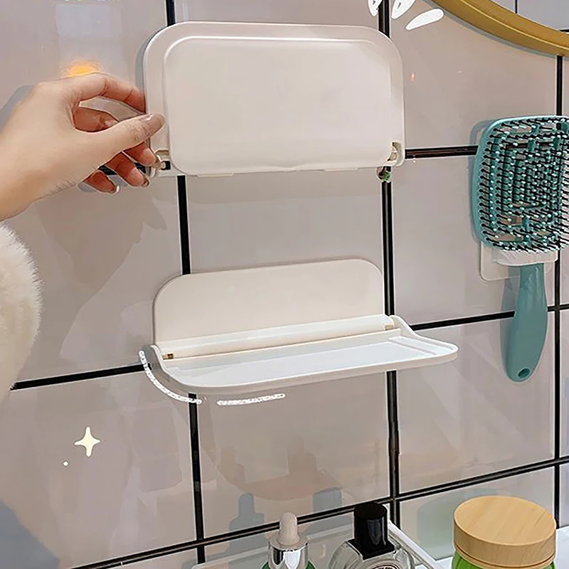 Новая Складная настенная полка без отверстий пластиковая плавающая бытовое