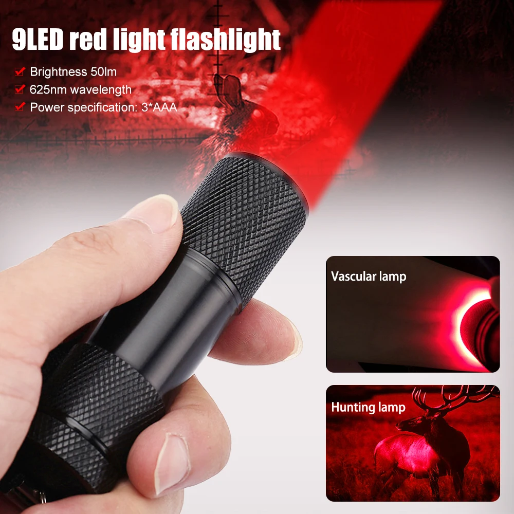 

ZK30 Portable 625nm Red Light Flashlight Infrared Blood Vessel Light Finder Vein Instrument Blood Vessel Light Mini Torch AAA