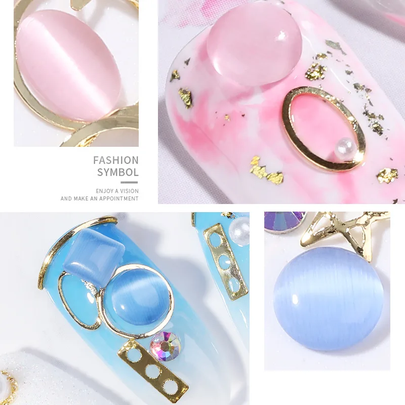

Japanese New Style Nail Cat's Eye Jewelry Steel Ball Pearl Rivet Alloy Flat Bottom Diamond Mixed Nail Decoration Sequins