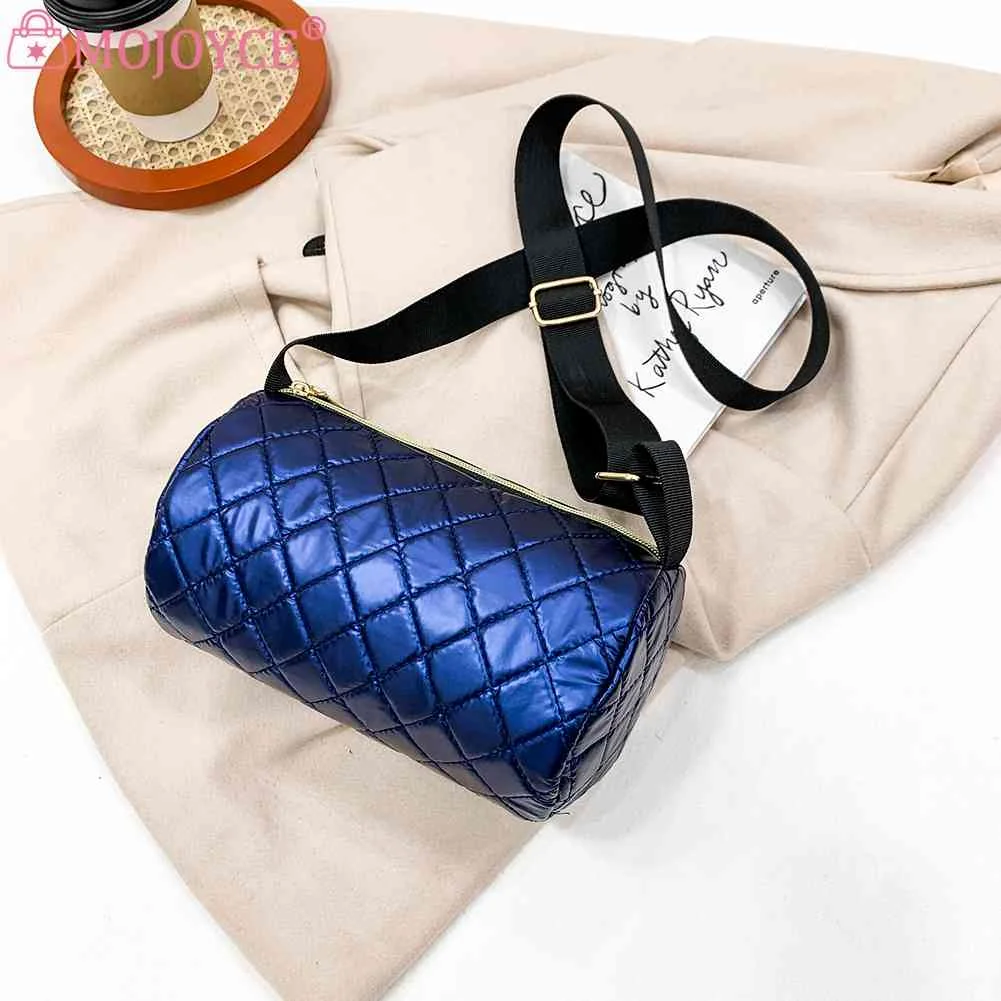 

Women Space Padded Nylon Messenger Bag Solid Color Zipper Small Crossbody Bag