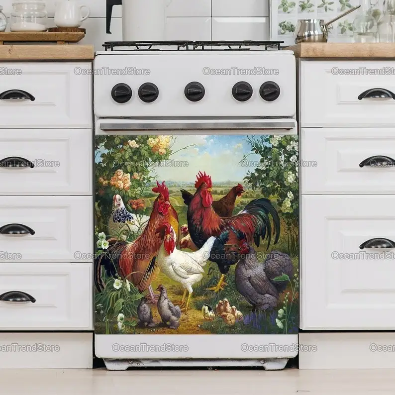 

Chicken Magnetic Dishwasher, Chicken Dishwasher Sticker, Chicken Decor Kitchen, Chicken Magnet Cover, Decor Home, Mother Gift PH