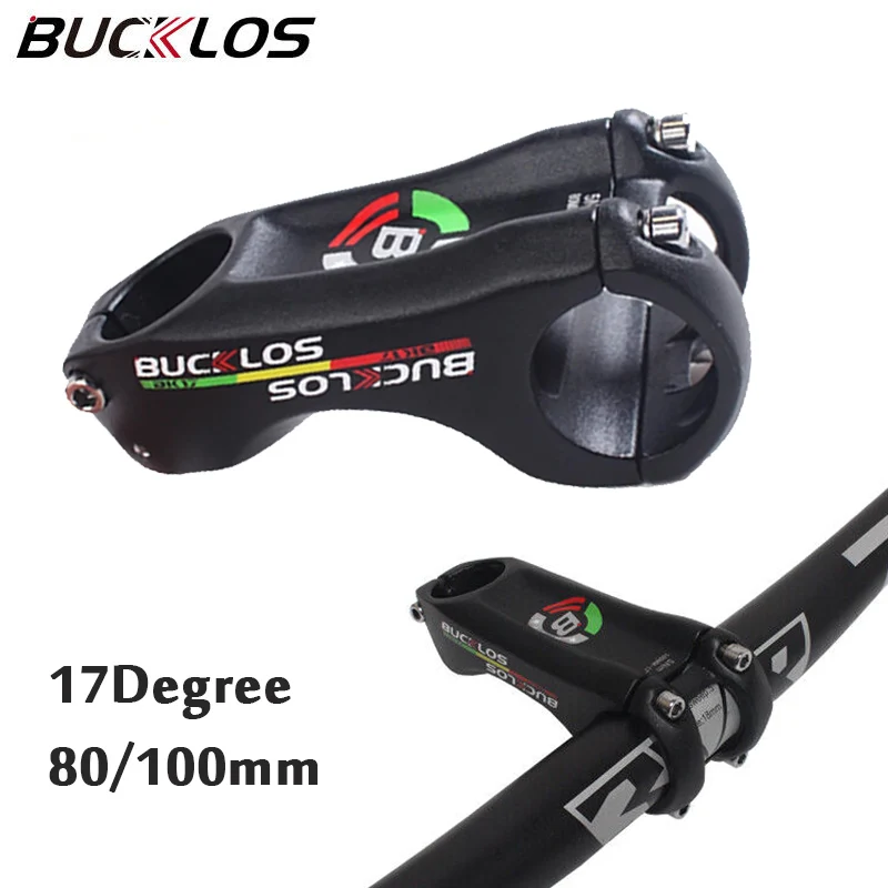 

BUCKLOS 31.8mm Handlebar Stem 17 Degree Aluminum MTB Stem Road DH Bike Power 80/100mm Mountain Bicycle Stem Cycling Parts