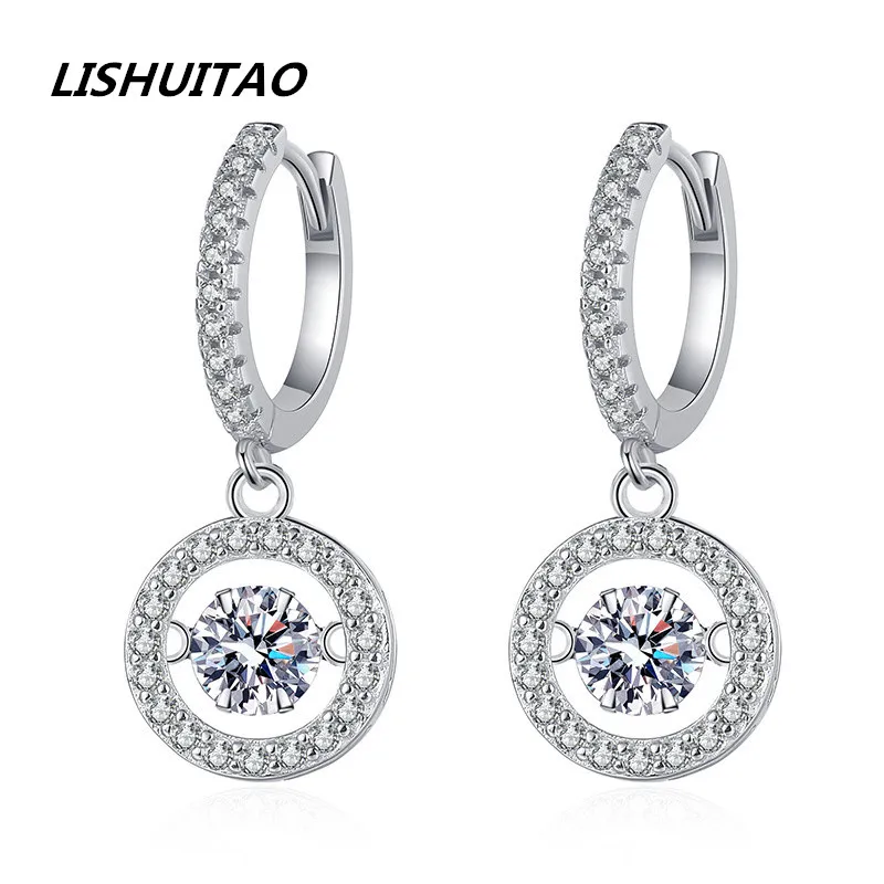

Jewelry For Women's Fashion s925 Silver Auricle Earrings 18K Gold Plated Moissanite Stone 0.5 Carat D Color Wedding Accessories